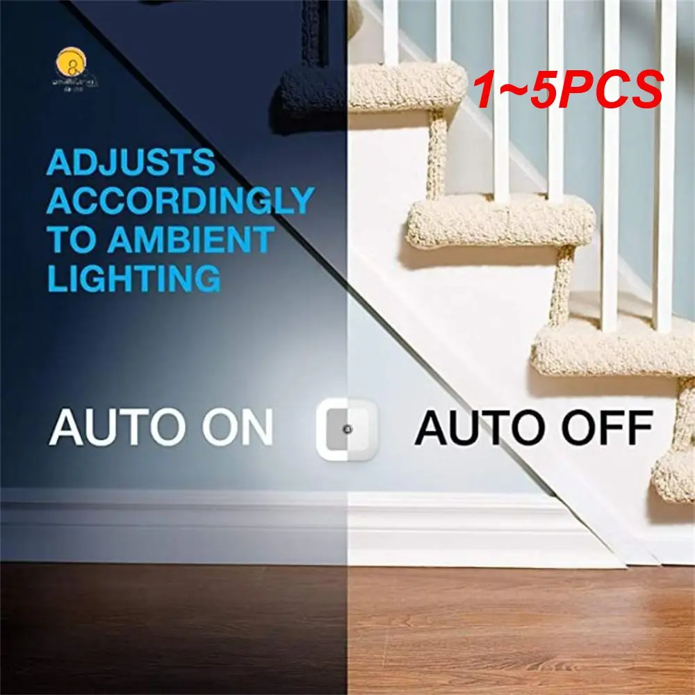 

1~5PCS PwwQmm Sensor Night Light Saving LED Sensor Smart Dusk to Dawn Sensor Lamps Nightlight for Bedrooms Toilets Stairs
