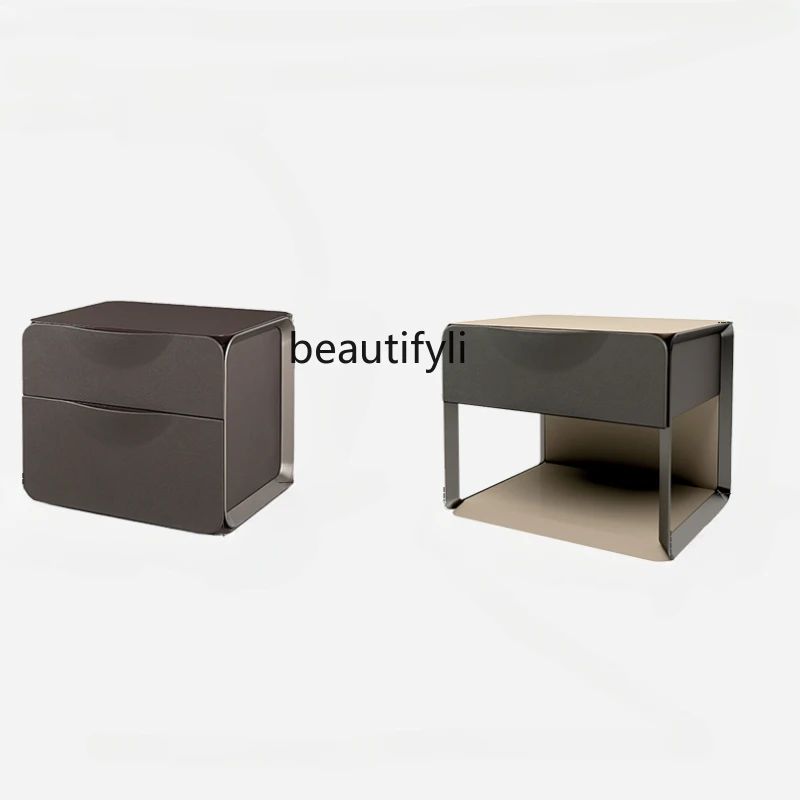 

Italian Modern Simple Storage Bedside Table Bedroom and Household Small Apartment Designer Light Luxury High Sense Art