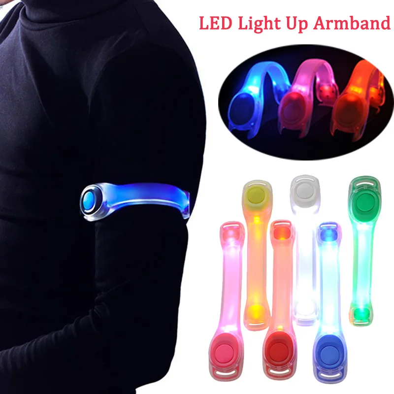 

Cycling LED Light Up Armband Night Running Safety Walking Roller Skates Light Leg Warning Wristband Adjustable Wearable Arm Belt