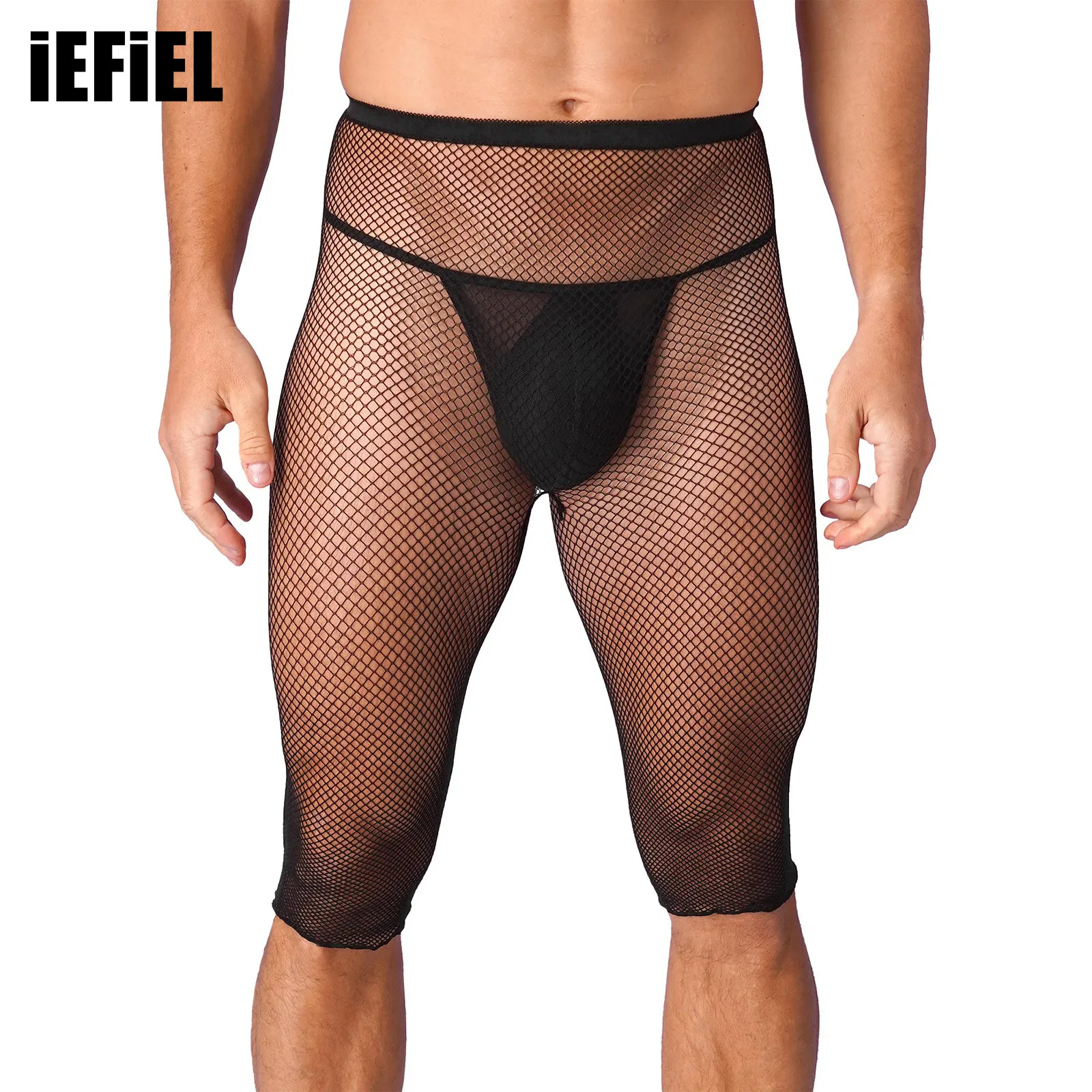Mens Black Fishnet Mesh Half Pants See Through High Waisted Knee Length High Stretchy Legging for Pool Party Nightclub
Mens Black Fishnet Mesh Half Pants See Through High Waisted Knee Length High Stretchy Legging for Pool Party Nightclub
