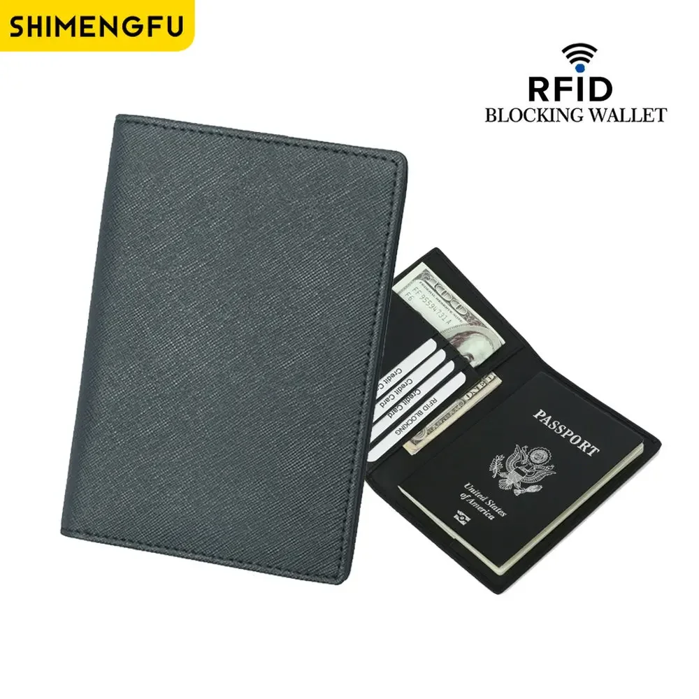 

RFID Pu Leather Passport Cover Cards for Family Anti-theft Travel Passport Holder Travel Wallet Holder Wallet Case for Women Man