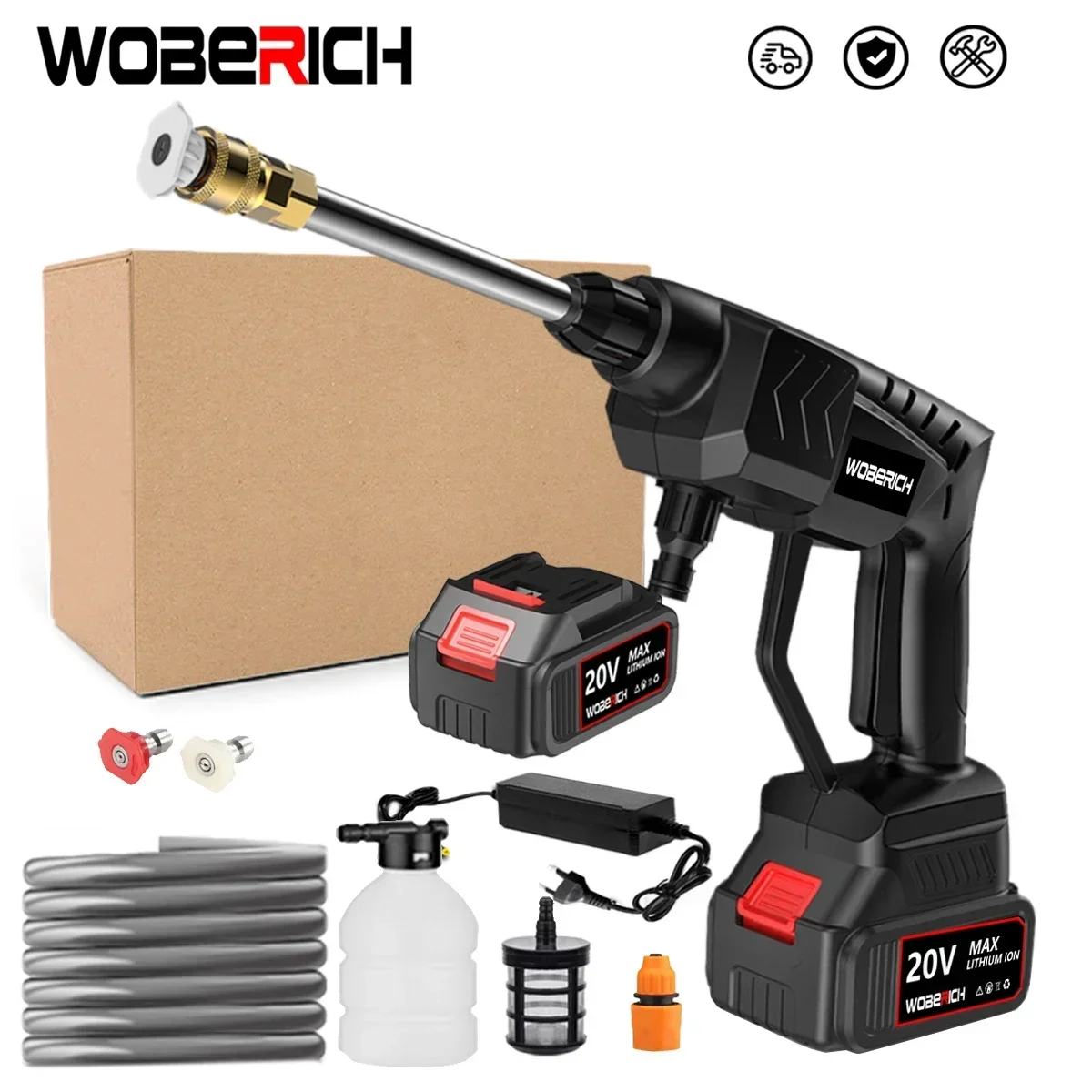 30Bar 500W Electric Cordless High Pressure Washer Spray Water Gun 21V Battery Car Wash Pressure Water Nozzle Cleaning Machine
30Bar 500W Electric Cordless High Pressure Washer Spray Water Gun 21V Battery Car Wash Pressure Water Nozzle Cleaning Machine
