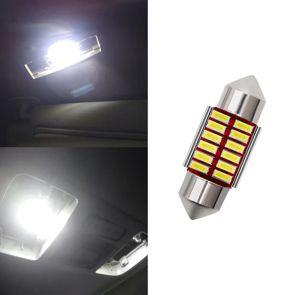 

License Plate Lights Dome Festoon Light Reading Led 31mm 36mm 39mm 41mm Bulb C5W C10W 4014 Canbus Error Free Auto Interior Lamp