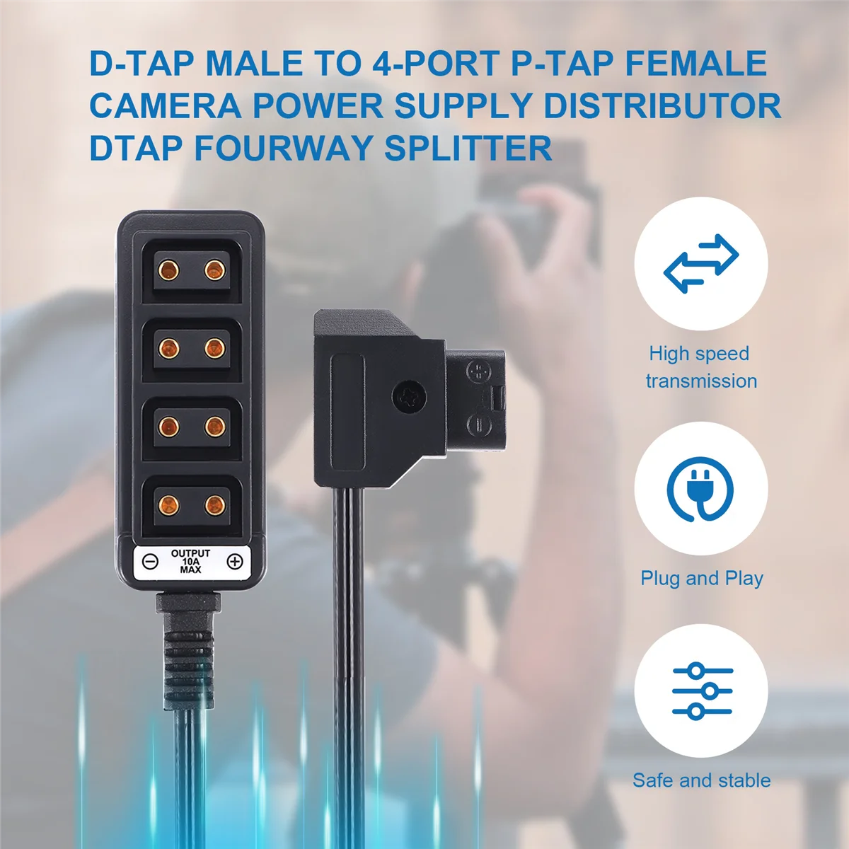 Распределитель источника питания для камеры D-Tap Male к 4-Port P-Tap Female DTAP Fourway Splitter
Распределитель источника питания для камеры D-Tap Male к 4-Port P-Tap Female DTAP Fourway Splitter