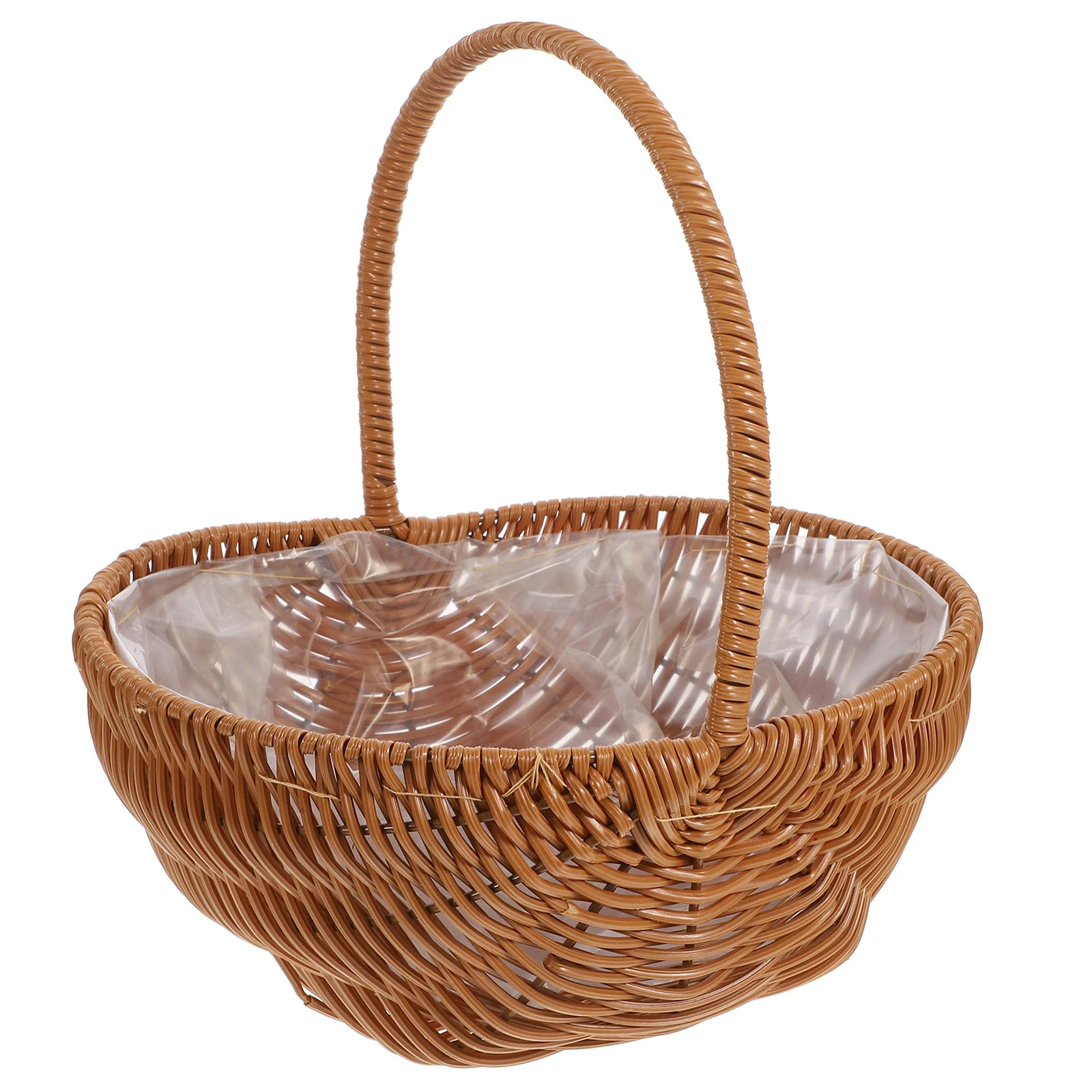 Imitation Rattan Flower Arrangement Basket Artificial Flower Basket Gift Flower Basket with Handle and Plastic Liner
Imitation Rattan Flower Arrangement Basket Artificial Flower Basket Gift Flower Basket with Handle and Plastic Liner