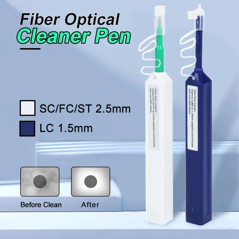 Fiber Optic Connector Cleaning Tools 800 Times SC FC ST 1.25mm LC MU 2.5mm Fiber Optic Cleaner Pen Stick Kit for Optical Adapter
Fiber Optic Connector Cleaning Tools 800 Times SC FC ST 1.25mm LC MU 2.5mm Fiber Optic Cleaner Pen Stick Kit for Optical Adapter