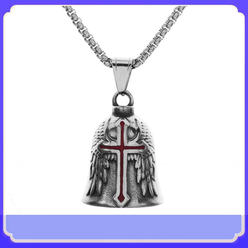 New Punk Vintage Feather Wings Motorcycle Wind Angel Bell Necklace Men's Dripping Oil Cross Pendant Jewelry
New Punk Vintage Feather Wings Motorcycle Wind Angel Bell Necklace Men's Dripping Oil Cross Pendant Jewelry