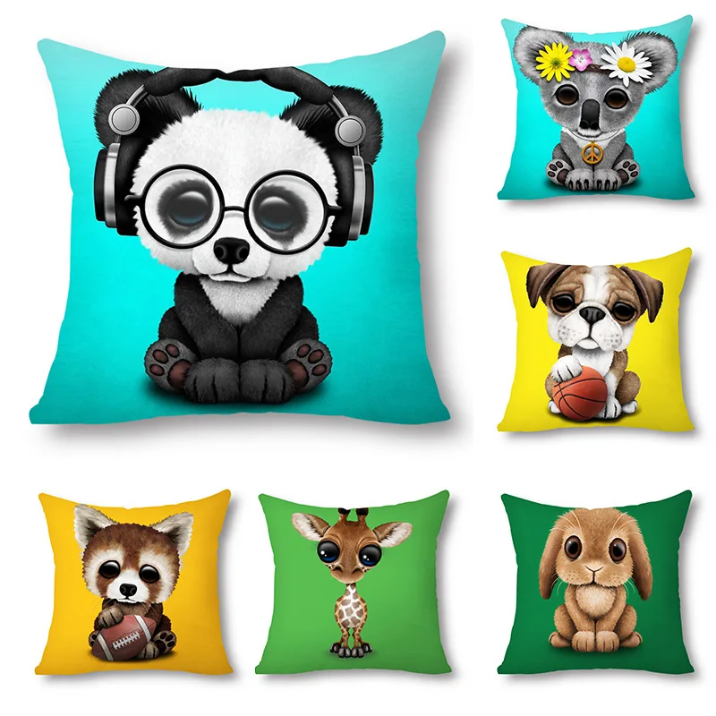 

Cute Panda Pillow Case Musical Panda Pillowcases for Pillows Kids Gift Sofa Pillows Case for Girls Kid Boy Room Aesthetics 45x45