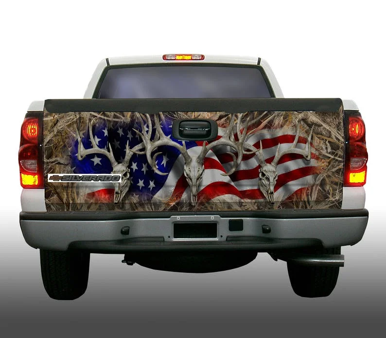 American flag buck skull obliteration tallgrass duck camouflage truck tailgate wrap
American flag buck skull obliteration tallgrass duck camouflage truck tailgate wrap