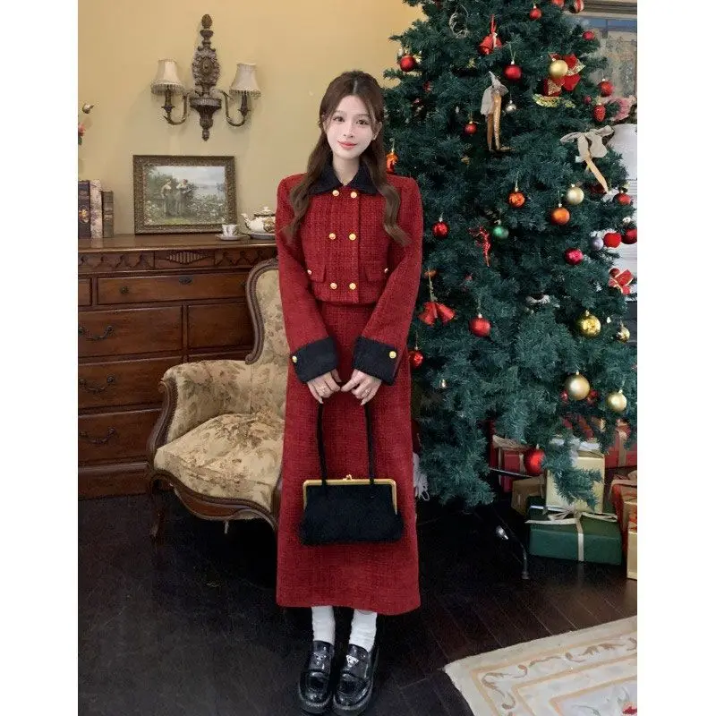 Chic Style Suit for Women Patchwork Blazer and Skirt Autumn Winter New Arrival Split Skirt Sweet Temperament High-End Two-Piece
Chic Style Suit for Women Patchwork Blazer and Skirt Autumn Winter New Arrival Split Skirt Sweet Temperament High-End Two-Piece