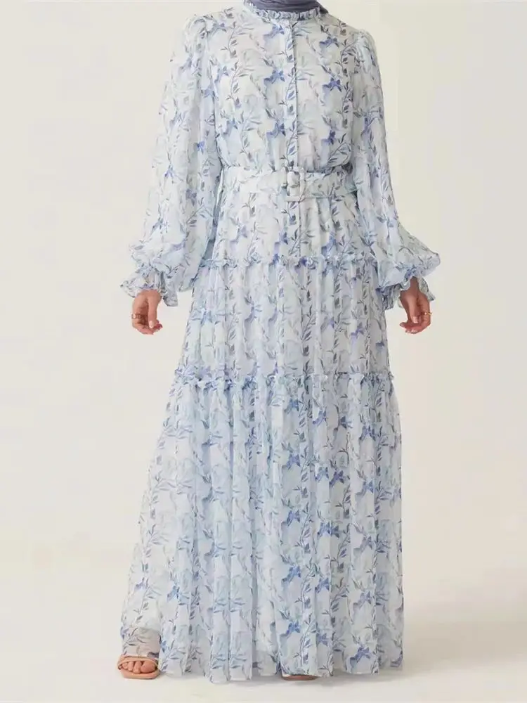 

Ramadan Dubai Chiffon Modest Abaya Damen Kebaya Turkey Islam Muslim Long Dress Abayas For Women Kaftans Robe Femme Musulmane