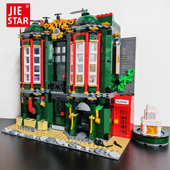 Jiestar 골목 하우스 홈 스트리트 뷰 브릭 모델, 크리에이티브 전문가 코너, 모듈식 빌딩 블록, 1056 개 장난감 선물, JJ9013 상품 이미지