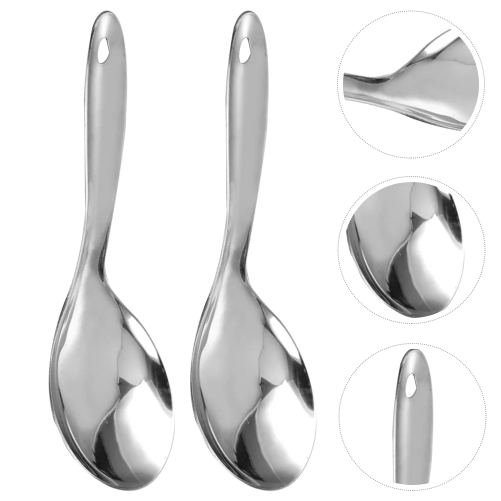 English title: Rice Paddle Spoon Stainless Steel Rice Scoop Metal Serving Spoon Cooking Utensil Rice Servers Soup Ladle
English title: Rice Paddle Spoon Stainless Steel Rice Scoop Metal Serving Spoon Cooking Utensil Rice Servers Soup Ladle