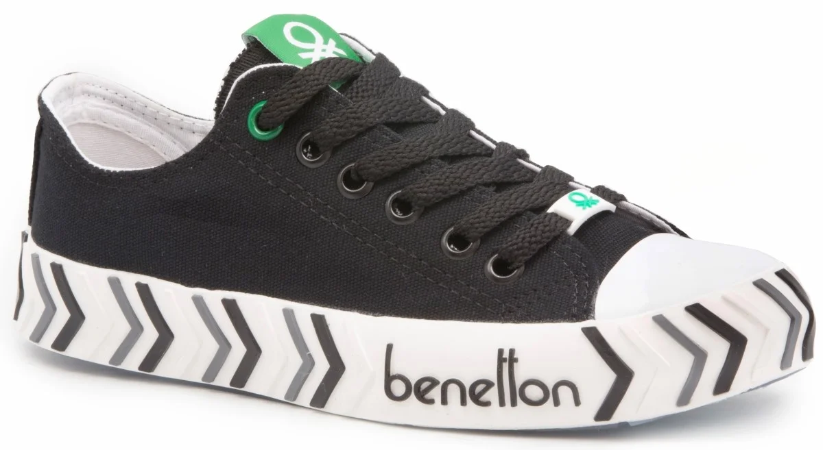 

United Colors Of Benetton 30624 Black 2022 Summer Season Women Shoes Linen Colorful Sneakers Tied Casual Hiking Breathable Flexible Street