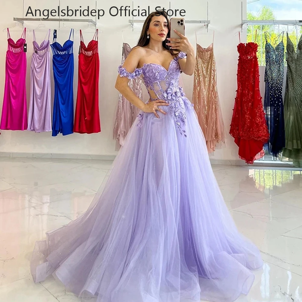 Angelsbridep, лавандовые тюлевые трапециевидные вечерние платья, модные 3D Цветочные аппликации, милое платье для вечеринки, длинные платья для торжества
Angelsbridep, лавандовые тюлевые трапециевидные вечерние платья, модные 3D Цветочные аппликации, милое платье для вечеринки, длинные платья для торжества