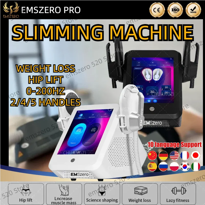 

EMSzero Machine Slimming Loss EMS RF Sculpt NEO Slimming Body Sculpting Muscle Increase 200HZ 6500W 14 Tesla 2/4/5 Handles Salon