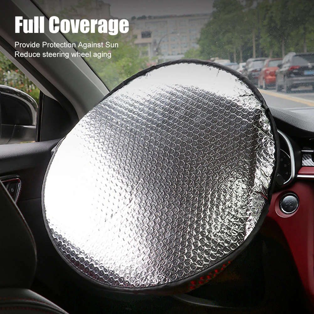 38cm Car Steering Wheel Sun Shade Cover Sunshade Protector Silver Cover Sun Block Anti-Heat Cover Steering Wheel Cover Sunscreen
38cm Car Steering Wheel Sun Shade Cover Sunshade Protector Silver Cover Sun Block Anti-Heat Cover Steering Wheel Cover Sunscreen