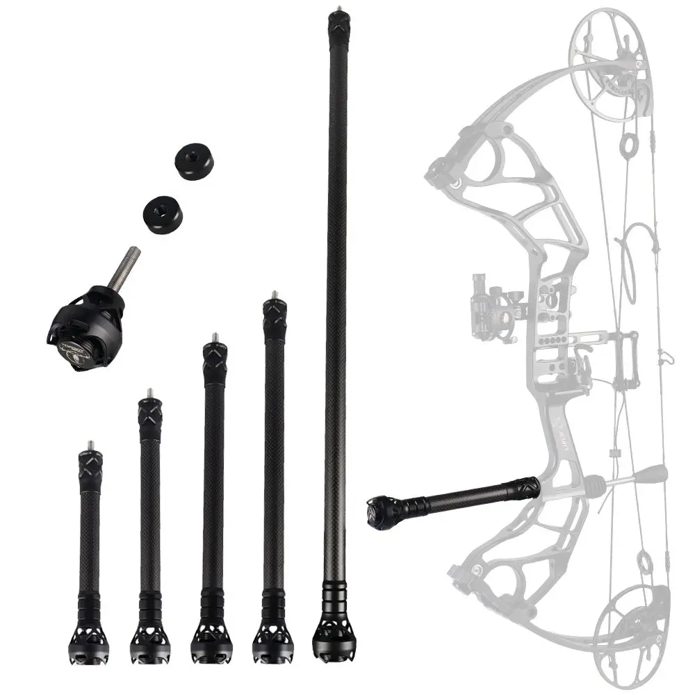 

TP626 Archery 6"8"10"12"24" Compound Bow Stabilizer Carbon Fiber Shock Absorber for Compound Recurve Bow Hunting