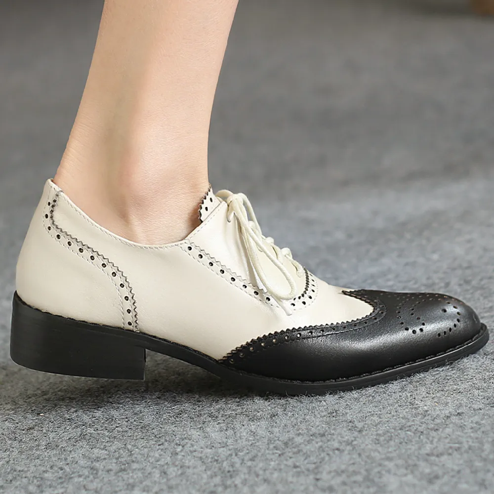 Women's genuine leather mix color patchwoek lace-up flats oxfords carving british style female soft comfortable retro daily shoe
Women's genuine leather mix color patchwoek lace-up flats oxfords carving british style female soft comfortable retro daily shoe