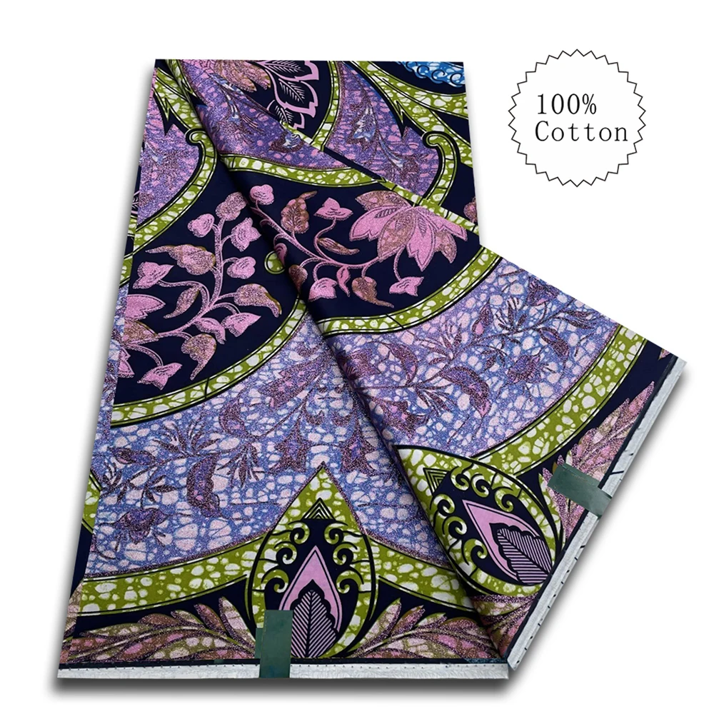 

Grand Super Fabric African Wax Fabric 100% Cotton High Quality Wax Print Ankara Fabric For Sewing 6yards Women Fabric VL126