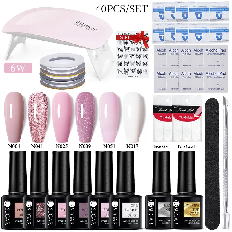 HEALLOR 40/9Pcs Pink Nude White Glitter Gel Nail Polish Set 6 Color Gel with Base Top Coat UV LED Lamp Kit Nail Art Manicure
HEALLOR 40/9Pcs Pink Nude White Glitter Gel Nail Polish Set 6 Color Gel with Base Top Coat UV LED Lamp Kit Nail Art Manicure