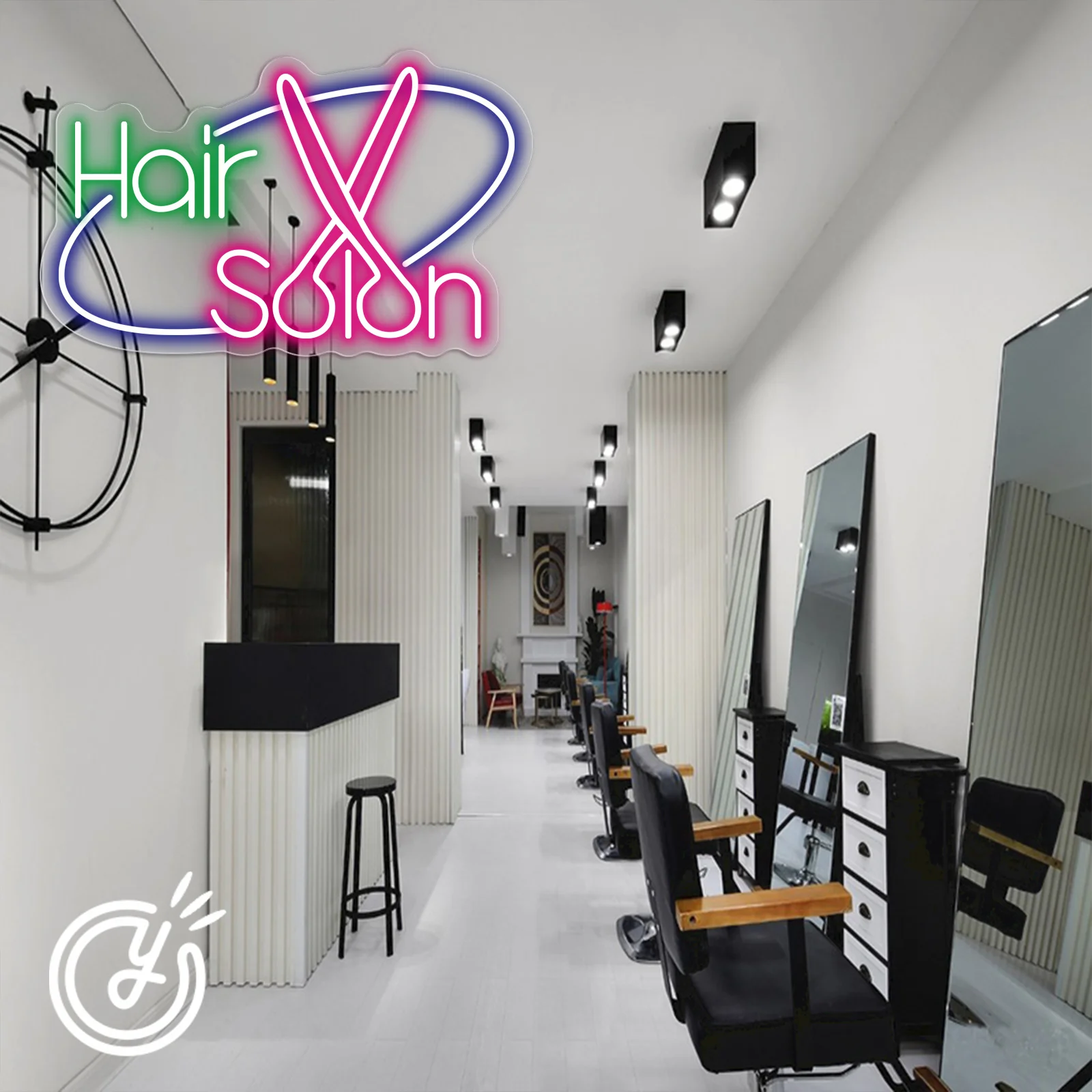 

Hair Salon LED Neon Sign Lamp For Barber Shop Business Hair Care Cosmetic Shops Room Decoration Scissors Open Neon Signs Light