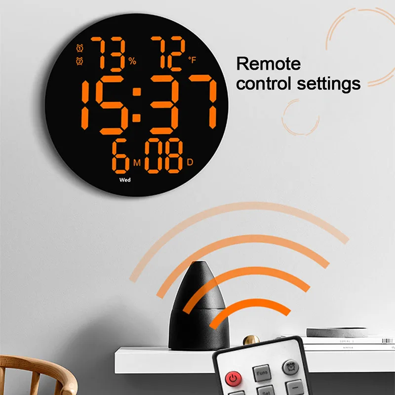 Multifunctional 10 Inch LED Round Large Screen Digital Living Room Wall Clock Silent Time Week Date Temperature Electronic Clock
Multifunctional 10 Inch LED Round Large Screen Digital Living Room Wall Clock Silent Time Week Date Temperature Electronic Clock