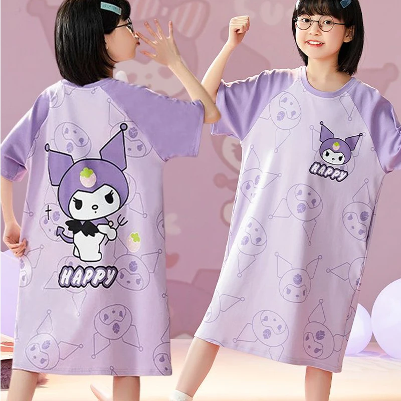 Sanrio Children's Nightdress Girls Summer Kuromi Cinnamoroll Mymelody Princess Little Girl Boy Cotton Short Sleeved Home Clothes
Sanrio Children's Nightdress Girls Summer Kuromi Cinnamoroll Mymelody Princess Little Girl Boy Cotton Short Sleeved Home Clothes