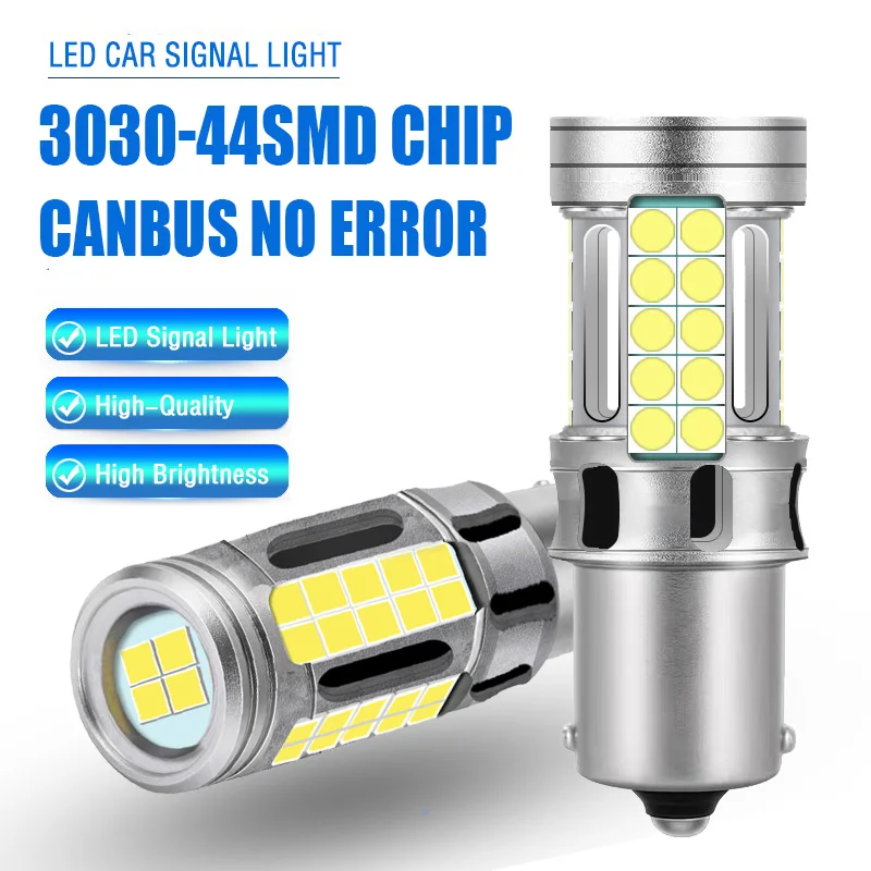 

2Pcs Car Canbus No Error 1156 P21W Led Turn Signal Daytime Light P21/5W 1157 Brake Ba15s Reverse Lamp DRL Amber BaY15D Tail Bulb