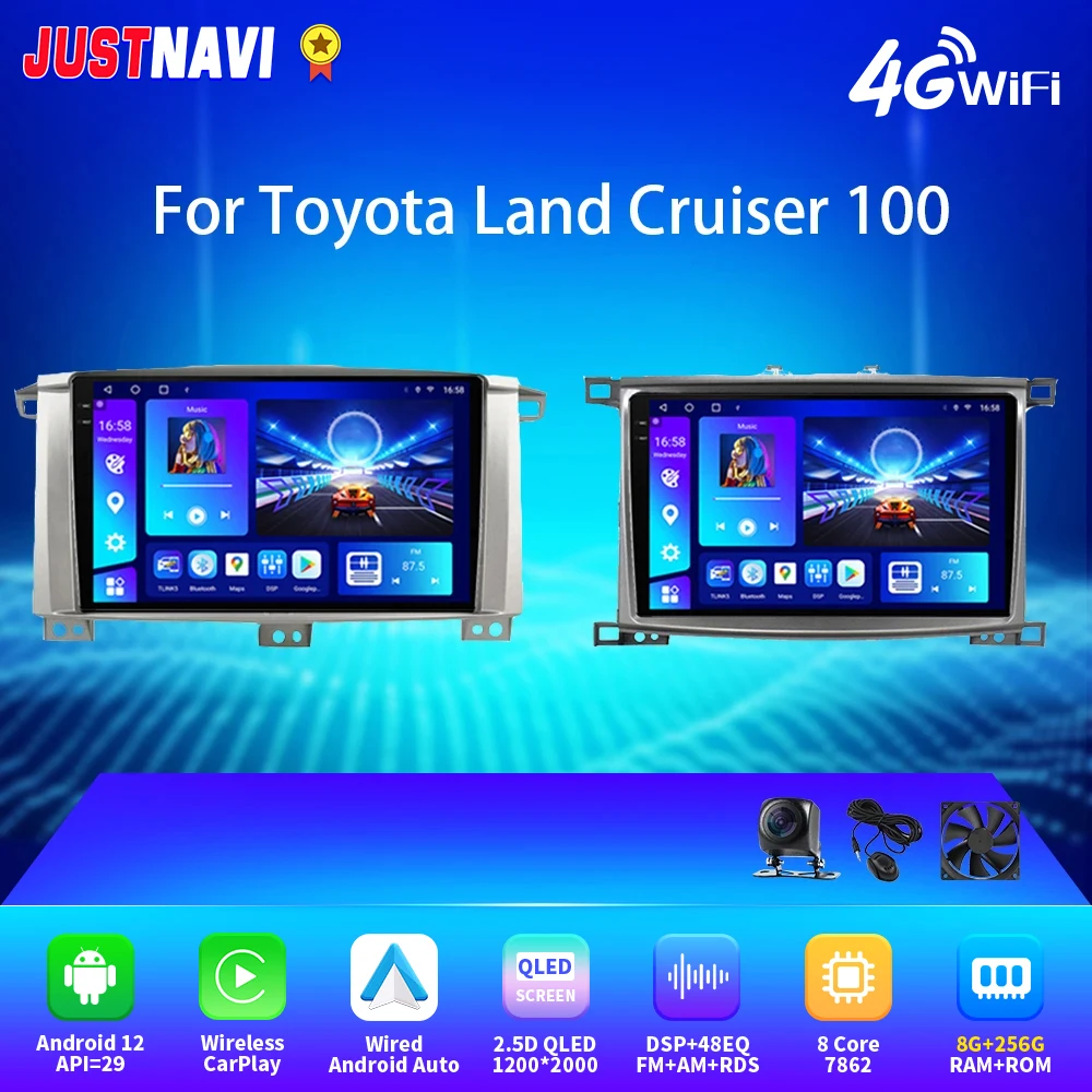 JUSTNAVI 2K 2000*1200 Car Radio Multimedia Navigation For Toyota Land Cruiser 100 2005-2007 Android Auto 4G WIFI GPS DSP 2 Din
JUSTNAVI 2K 2000*1200 Car Radio Multimedia Navigation For Toyota Land Cruiser 100 2005-2007 Android Auto 4G WIFI GPS DSP 2 Din