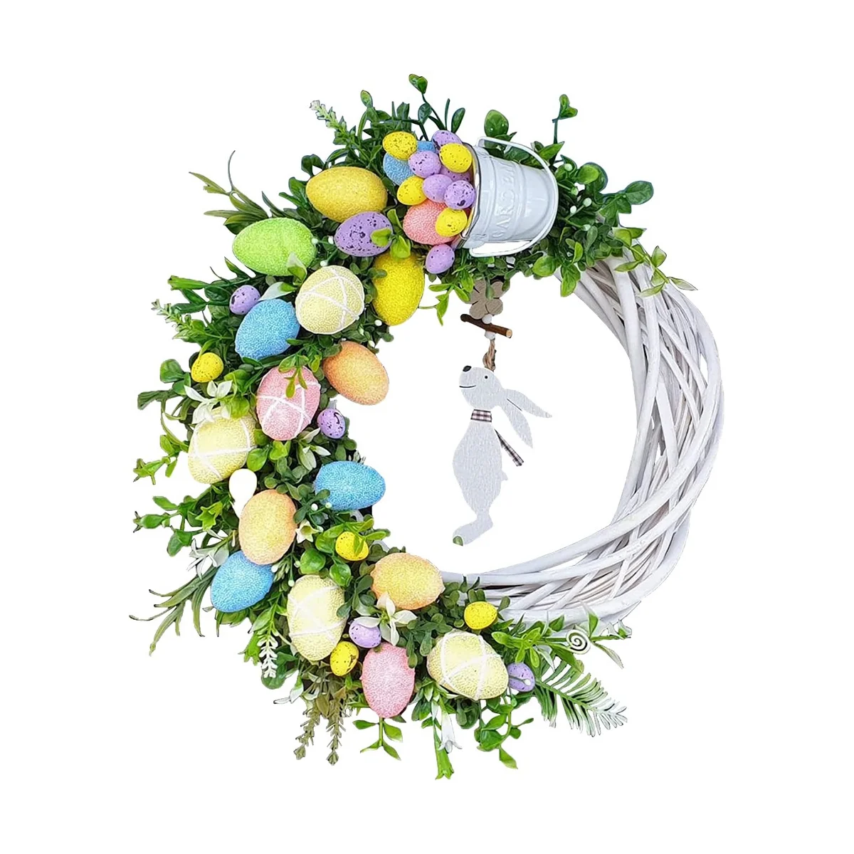 

Easter Decorations Bunny Easter Egg Wreath Hanging Ornament Spring Wreaths for Garlands Fireplace Home Decor