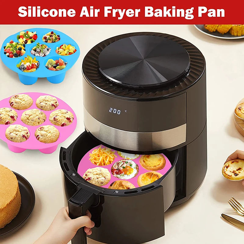 Silicone Muffin Pan For Air Fryer Cupcake Mold Kitchen Universal Airfrye Accessories Egg Bite Mould Reusable Round Pudding Tray
Silicone Muffin Pan For Air Fryer Cupcake Mold Kitchen Universal Airfrye Accessories Egg Bite Mould Reusable Round Pudding Tray