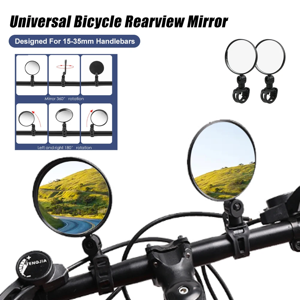 2PCS Bicycle Rearview Mirror Adjustable 360° Rotate Wide Angle Cycling Handlebar Rear View Mirrors for MTB Road Bike Accessories
2PCS Bicycle Rearview Mirror Adjustable 360° Rotate Wide Angle Cycling Handlebar Rear View Mirrors for MTB Road Bike Accessories