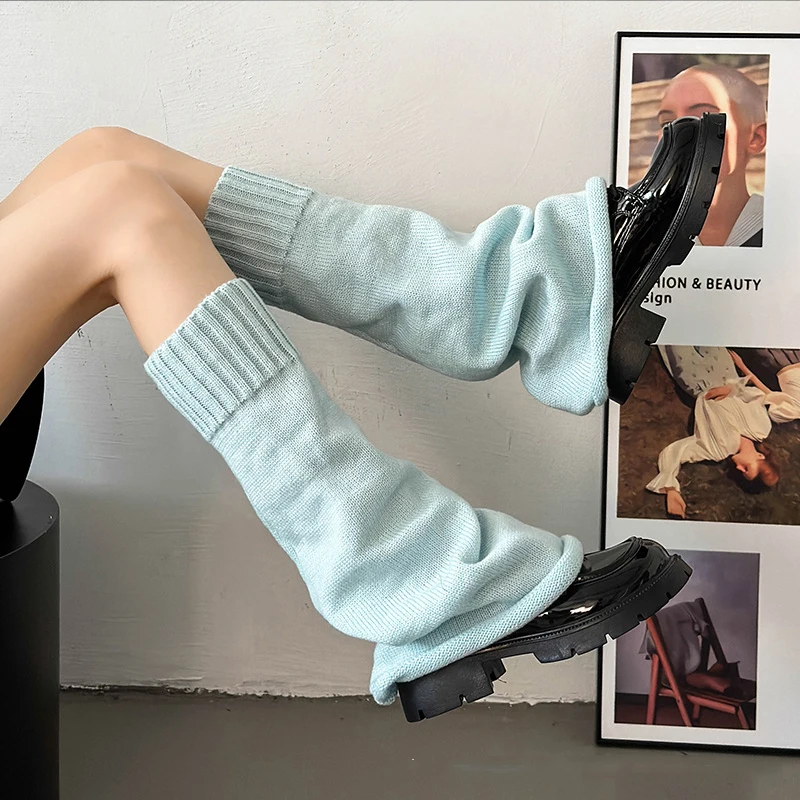 

Thickened Knitted Leg Warmers Japanese JK Winter Boot Cuffs Long Warmer Lolita Socks Harajuku Sock Sets Thigh Garter Fur Socks