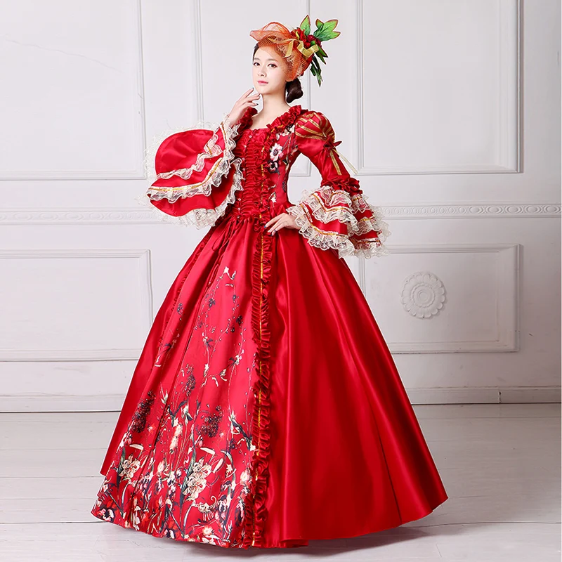

Elegant Ball Gown Medieval Marie Court Evening Dresses Baroque Victorian Prom Party Gowns Masquerade Halloween