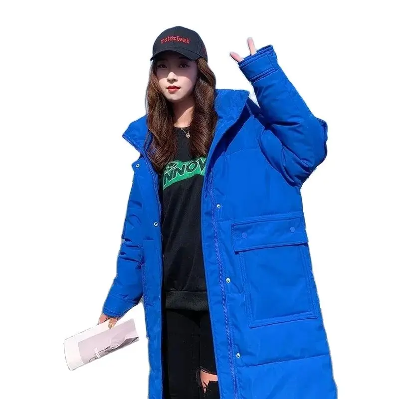 

2023 New Winter Jacket Women Parka Hooded Thick Warm Long Female Coat Casual Down Cotton Jacket Female Bread Service Overcoat