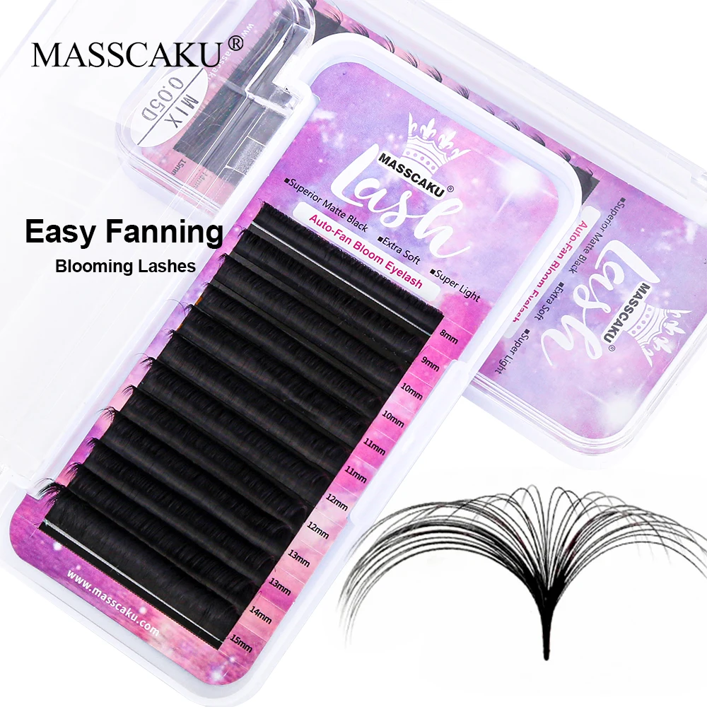 MASSCAKU Private Label Silk Mink Korea PBT material Best Sellers Eyelash Extensions Premium 1 Second Blooming Eyelash Extension
MASSCAKU Private Label Silk Mink Korea PBT material Best Sellers Eyelash Extensions Premium 1 Second Blooming Eyelash Extension