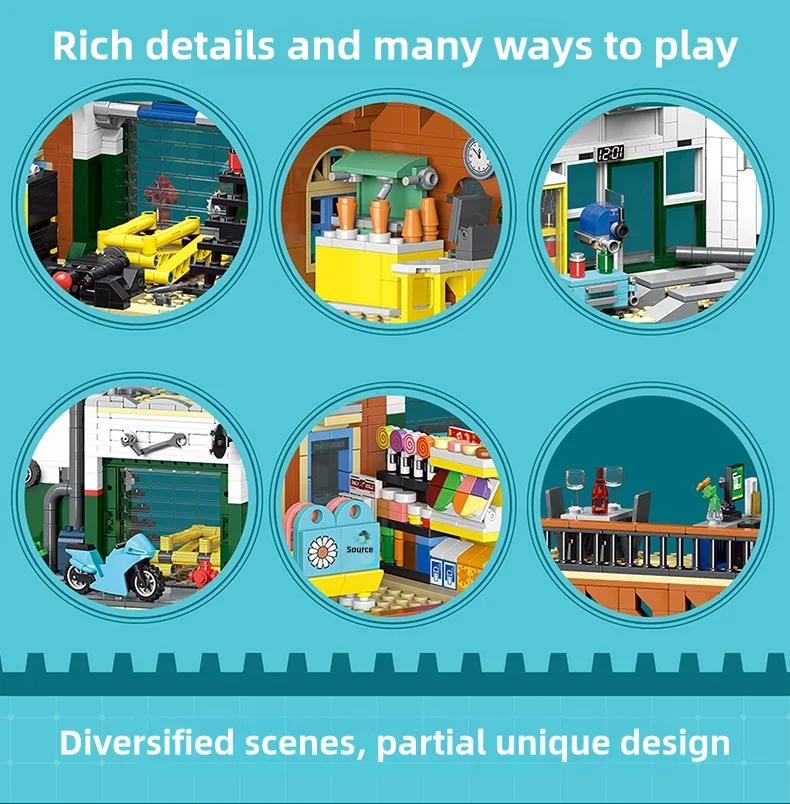 CreativeExpert IDEAS Cities repair Shop City Model MOC Street View 2in1 Building Blocks with light Toys steam 1637pcs CreativeExpert IDEAS Cities repair Shop City Model MOC Street View 2in1 Building Blocks with light Toys steam 1637pcs