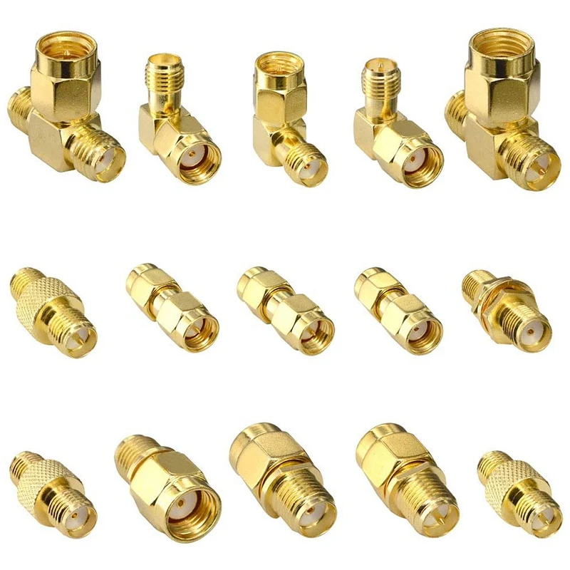 

Retail SMA RF Adapter Kit SMA 15 Type Straight Nickel & Gold Plated SMA Male/Female