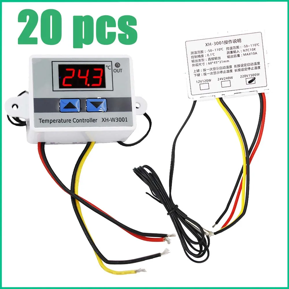 20pcs/lot XH-W3001 Temperature Controller Thermostat Thermoregulator Aquarium Incubator Water Heater Temp Regulator 12V 24V 220V
20pcs/lot XH-W3001 Temperature Controller Thermostat Thermoregulator Aquarium Incubator Water Heater Temp Regulator 12V 24V 220V