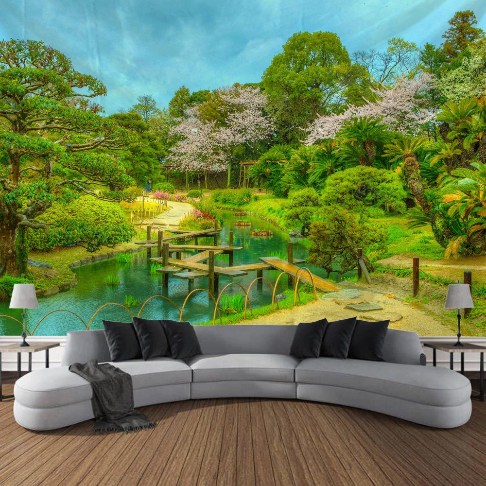 

Natural Scenery Forest Tapestry Art Decoration Blanket Curtains Hanging Home Bedroom Living Room Decoration