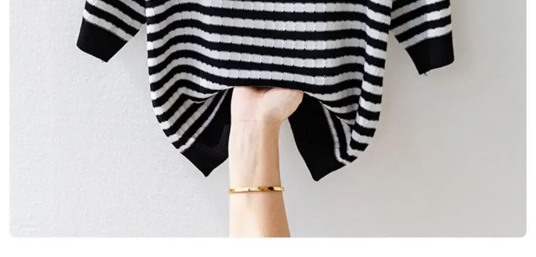 Fashion Women Short Sleeve Striped Knitted Polo Shirts Spring Summer All-match Tees Female Clothing New Pullover Bottoming Tops 43 S07fab61df1014fd0836608778a614349I