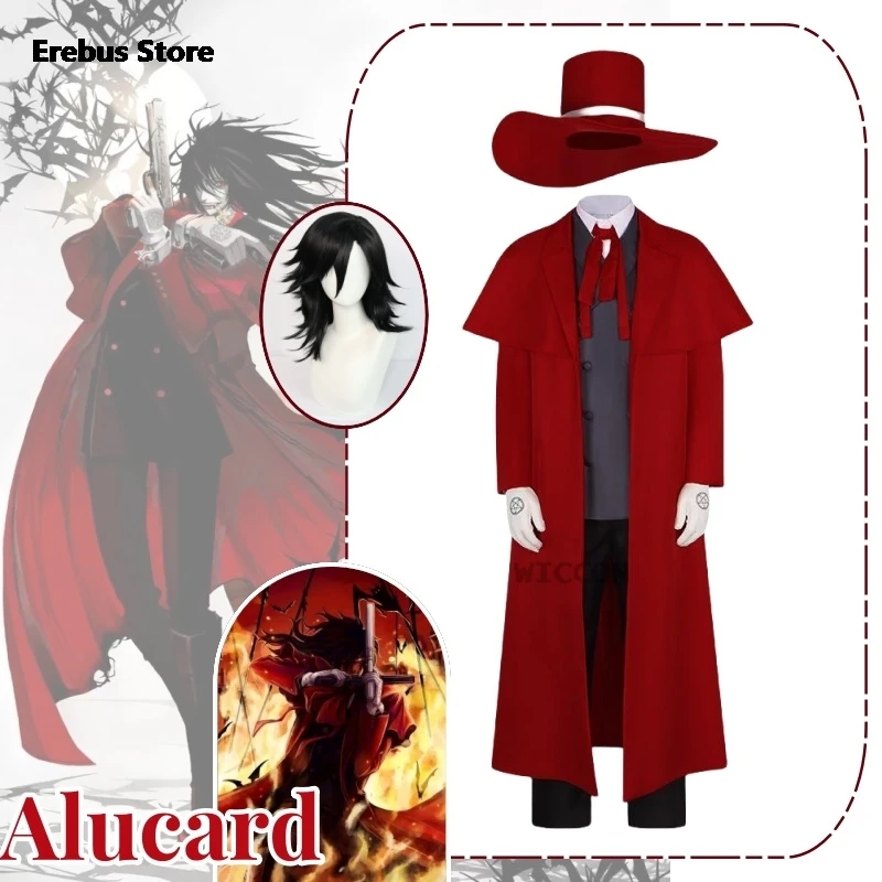 Alucard Anime HELLSING Cosplay Costume Clothes Wig Uniform Cosplay Vampire Alucard Hellsing Red Coat Halloween Party Set Suit
Alucard Anime HELLSING Cosplay Costume Clothes Wig Uniform Cosplay Vampire Alucard Hellsing Red Coat Halloween Party Set Suit