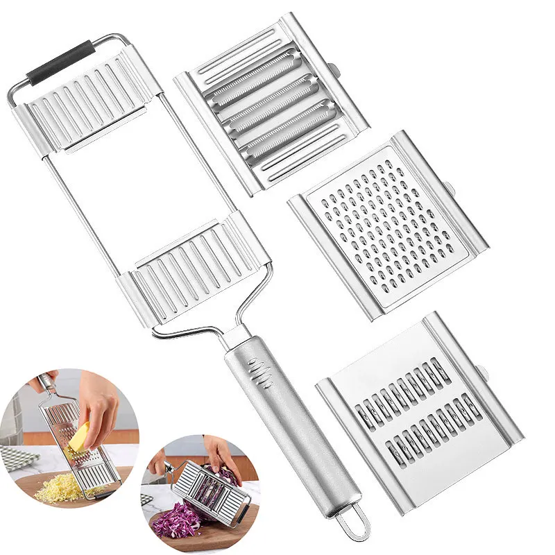 Multi-Purpose 4 in 1 Vegetable Slicer Chopper Stainless Steel Cheese Grater 4 Adjustable Blades Hand-held Shredder Cutter
Multi-Purpose 4 in 1 Vegetable Slicer Chopper Stainless Steel Cheese Grater 4 Adjustable Blades Hand-held Shredder Cutter