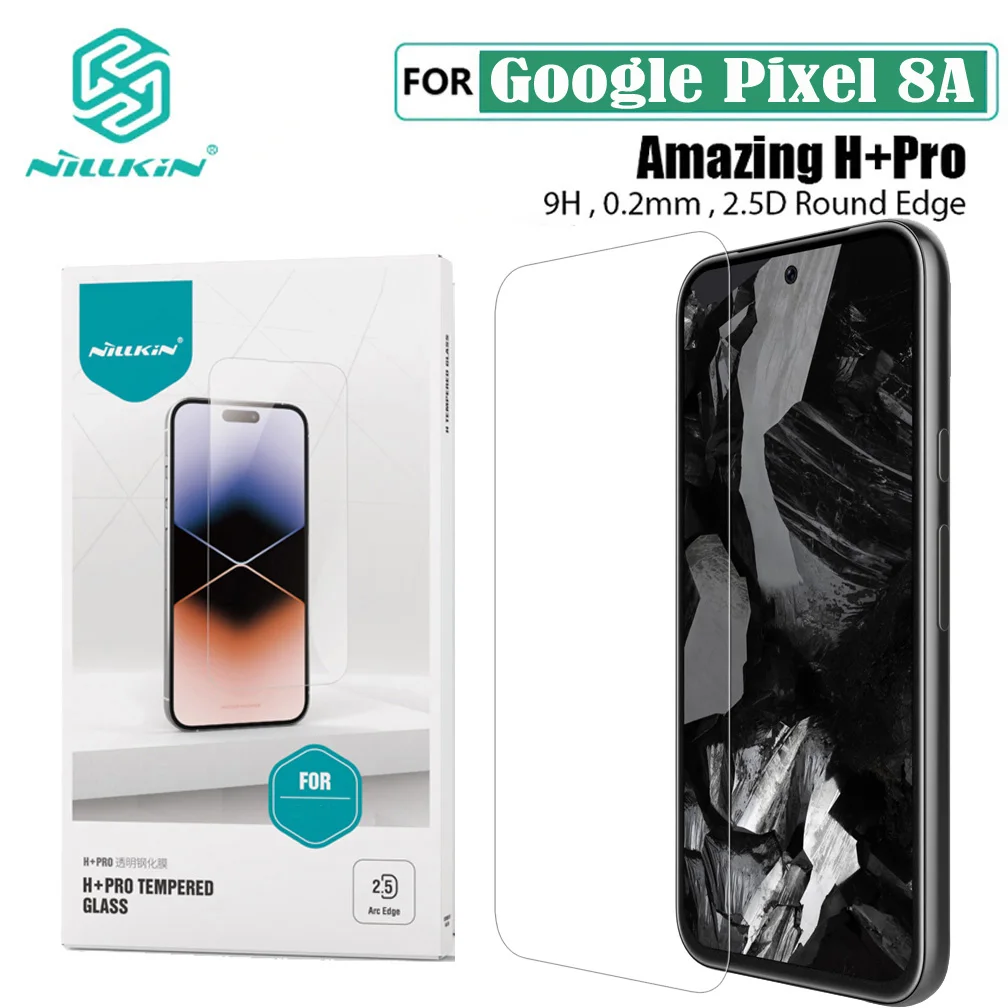

Nillkin For Google Pixel 8a Tempered Glass Amazing H+PRO Anti-Explosion 2.5D 0.2mm 9H Screen Protector Film For Google Pixel8a