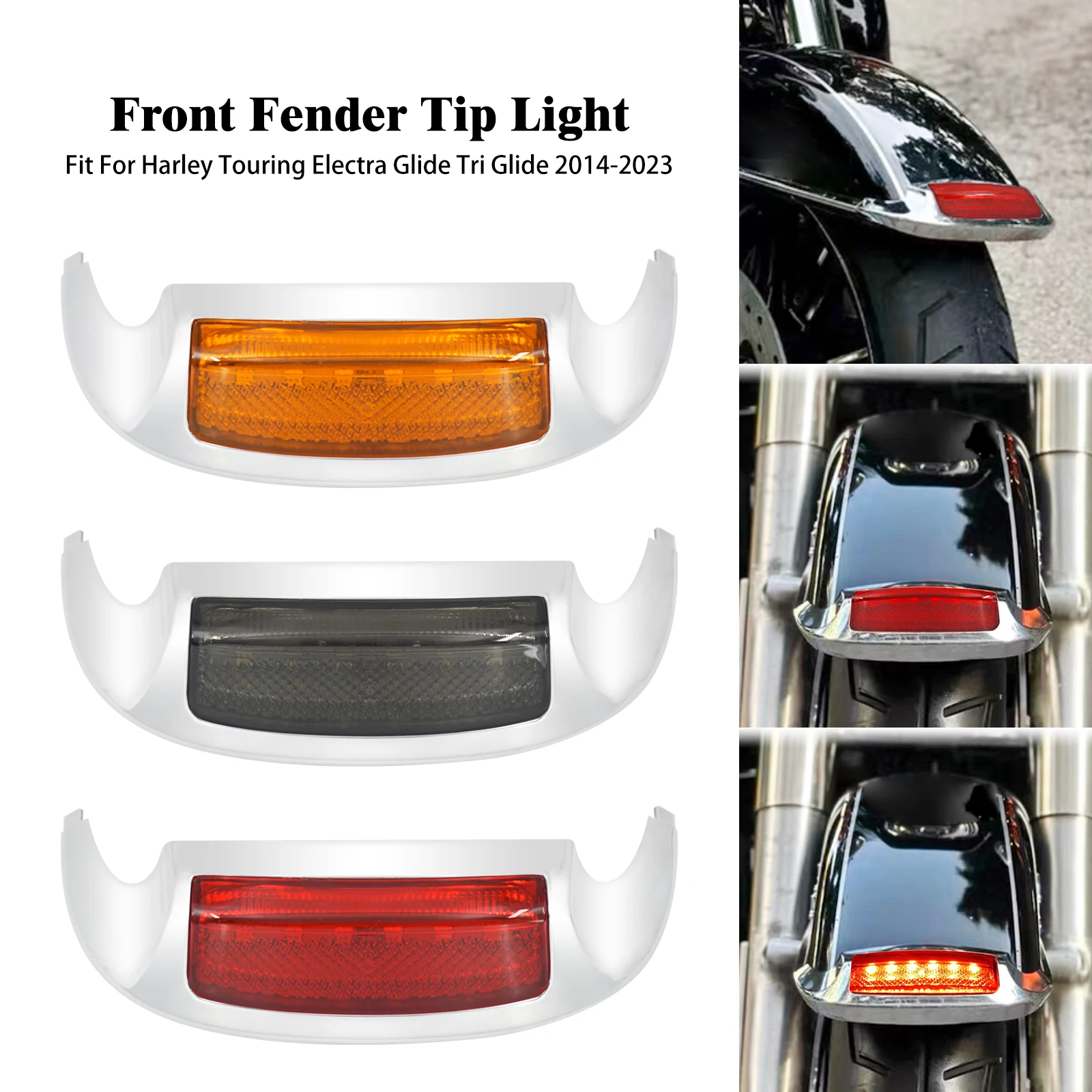 Motorcycle Amber Smoke Red Lens Front LED Fender Tip Light Lamp For Harley Touring Electra Glide Ultra Limited FLHTK 2014-2022
Motorcycle Amber Smoke Red Lens Front LED Fender Tip Light Lamp For Harley Touring Electra Glide Ultra Limited FLHTK 2014-2022
