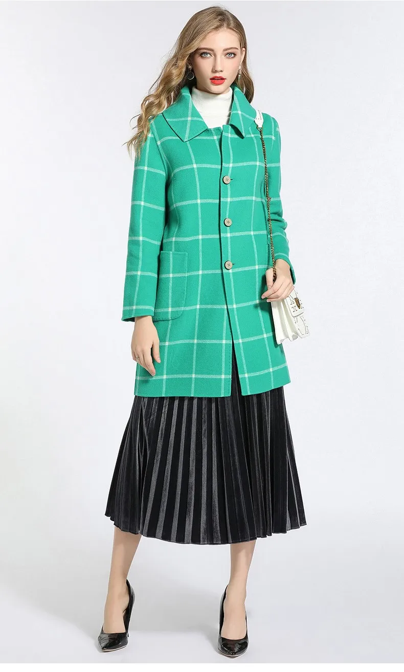 Gowani Women's Winter Coat Simple Elegant Slim Straight Double-sided Wool Plaid Coat Mid-Length Thickening Warmth
Gowani Women's Winter Coat Simple Elegant Slim Straight Double-sided Wool Plaid Coat Mid-Length Thickening Warmth