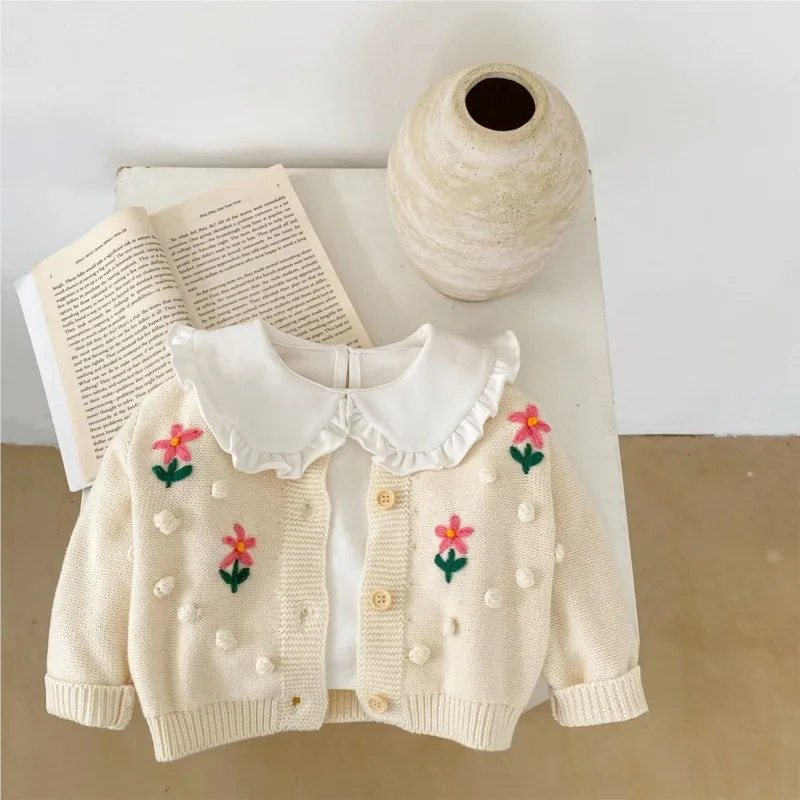 2024 New Spring Baby Girl Sweater Coat Hand Sewn Ball Embroidery Flower Knitted Cotton Toddler Girl Cardigan Infant Girl Jacket
2024 New Spring Baby Girl Sweater Coat Hand Sewn Ball Embroidery Flower Knitted Cotton Toddler Girl Cardigan Infant Girl Jacket