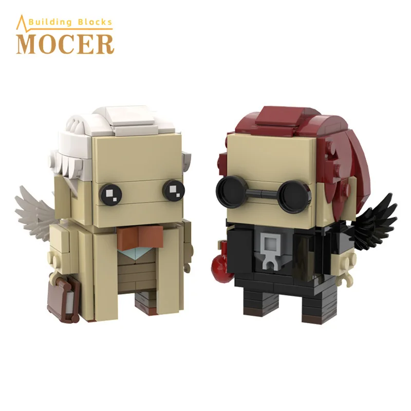

MOCER Movie Good Omens Action Figures Angels Aziraphale and Demons Crowley Brickheadz Building Blocks Toys For Children Gift
