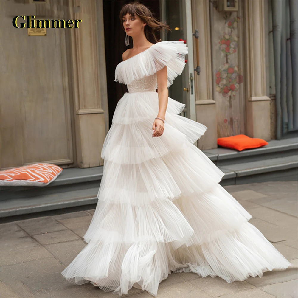 

Glimmer One Shoulder Modern Evening Dresses Formal Prom Gowns Made To Order Quinceanera Vestidos Fiesta Gala Robes De Soiree